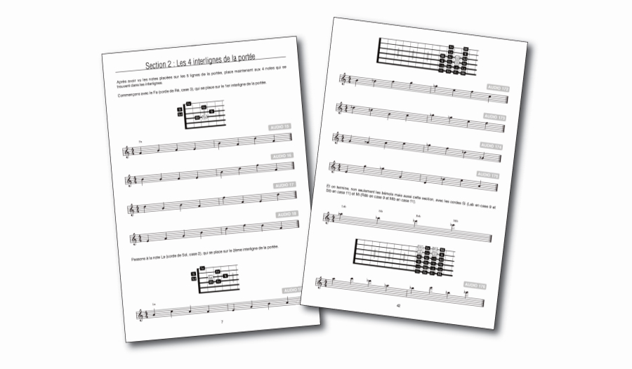 Lecture des notes à la guitare